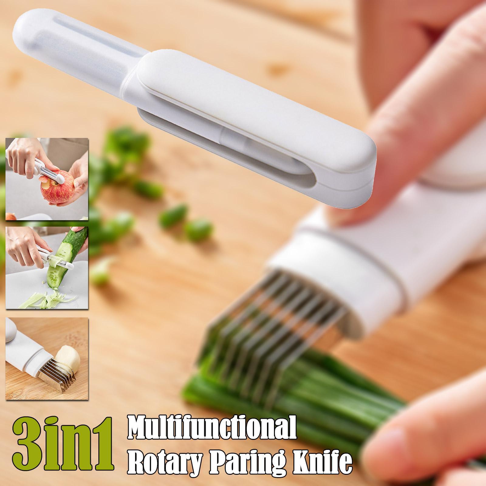 3-in-1 Rotary Paring Knife & Peeler