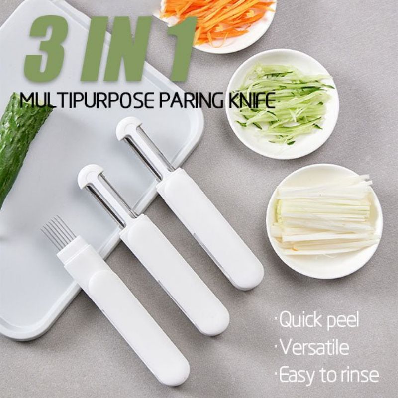 3-in-1 Rotary Paring Knife & Peeler